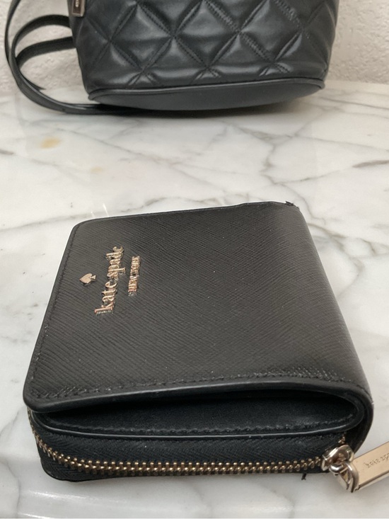 kate spade Black Quilted Leather Mini Backpack with Matching Zip Wallet EUC main image 6